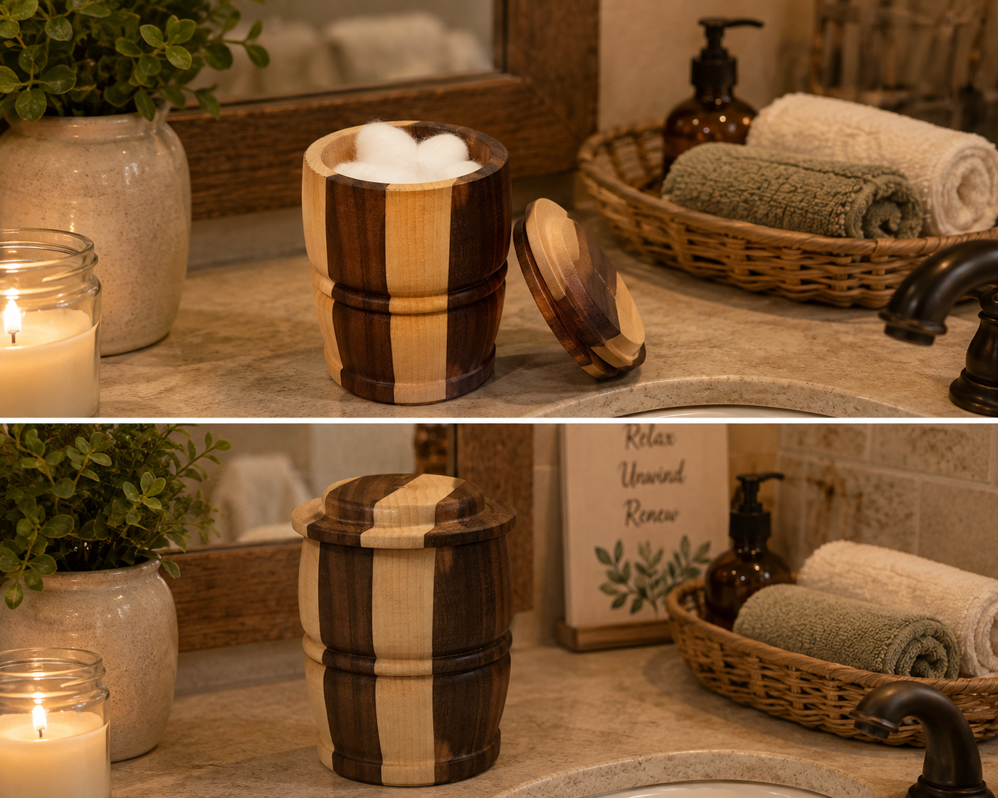 Wood utility jar