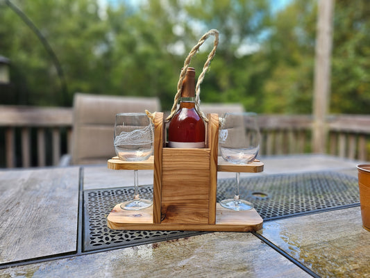 Two glass wine caddy.