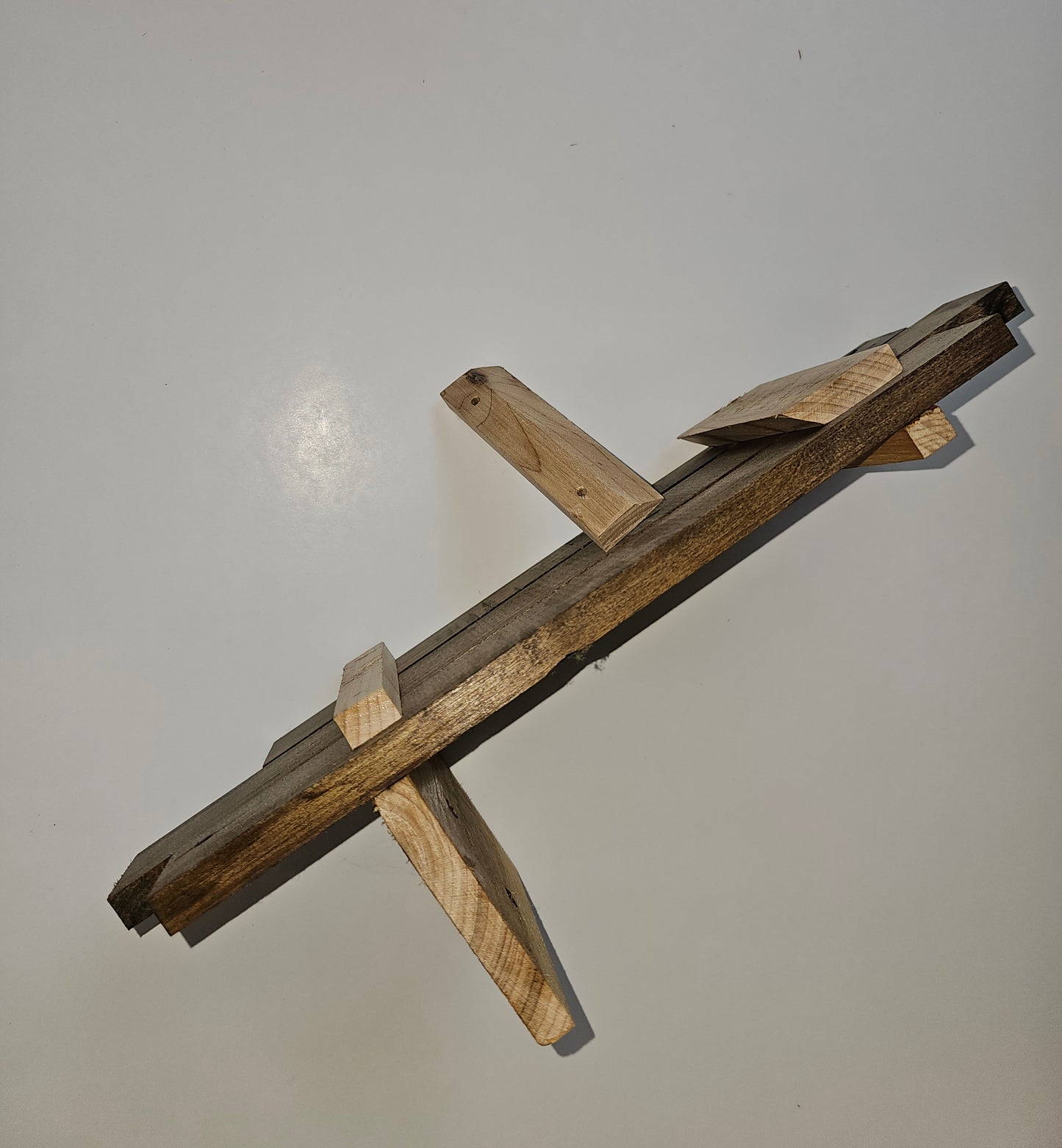 Decorative white oak shelves.