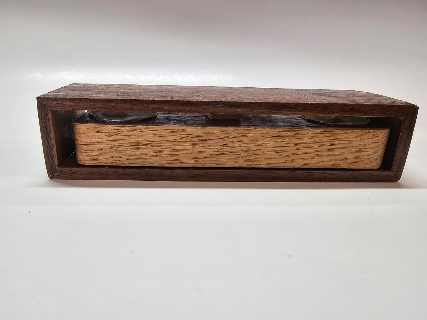 Walnut and oak, 2 candle tealight holder