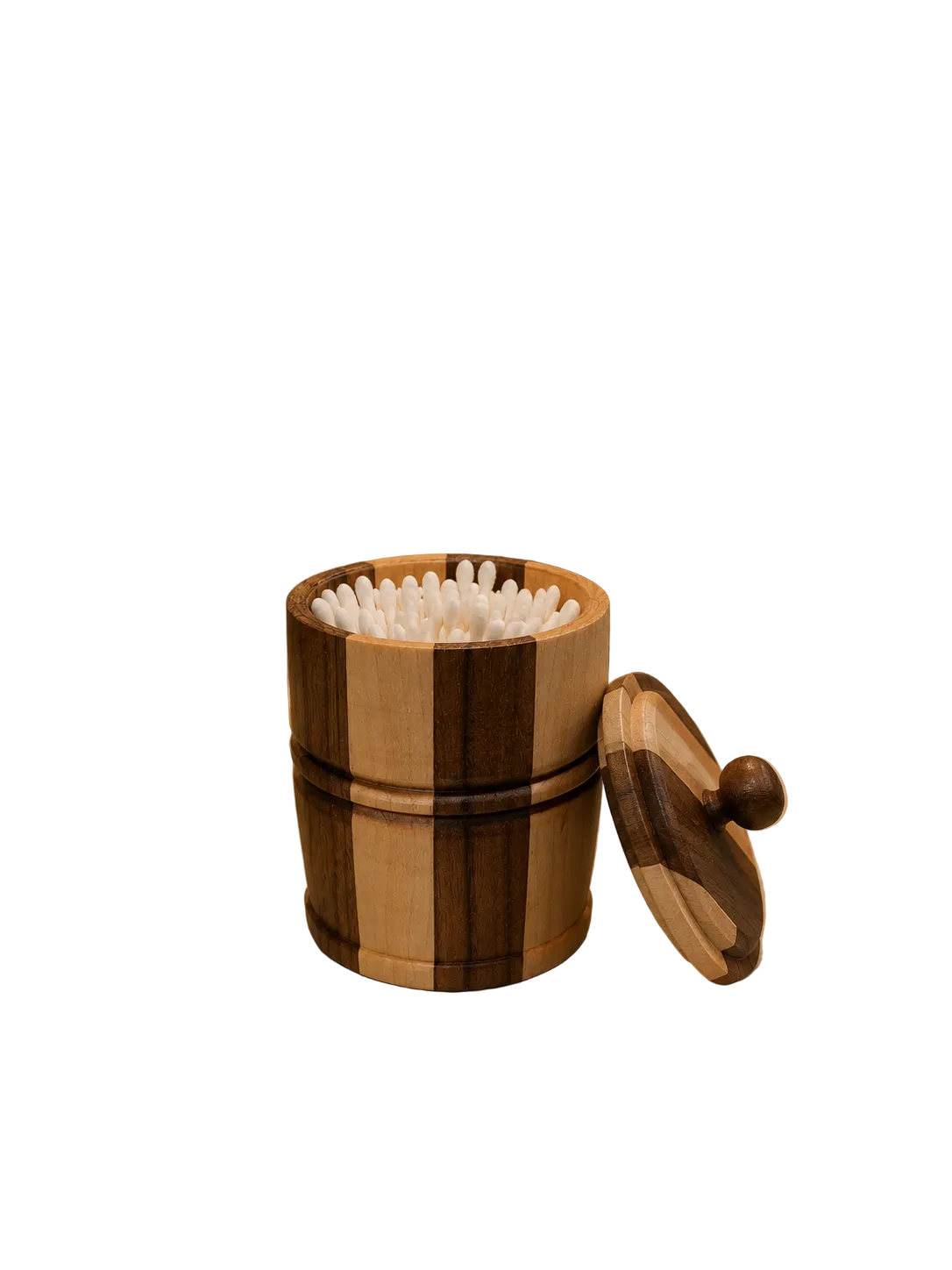 Wood utility jar.